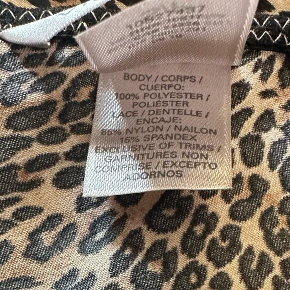 Vintage Victoria’s Secret Leopard Print Lace Chemise Slip Top Dress S/P - Picture 6 of 6